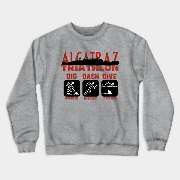 Alcatraz Triathlon Crewneck Sweatshirt by DistractedGeek